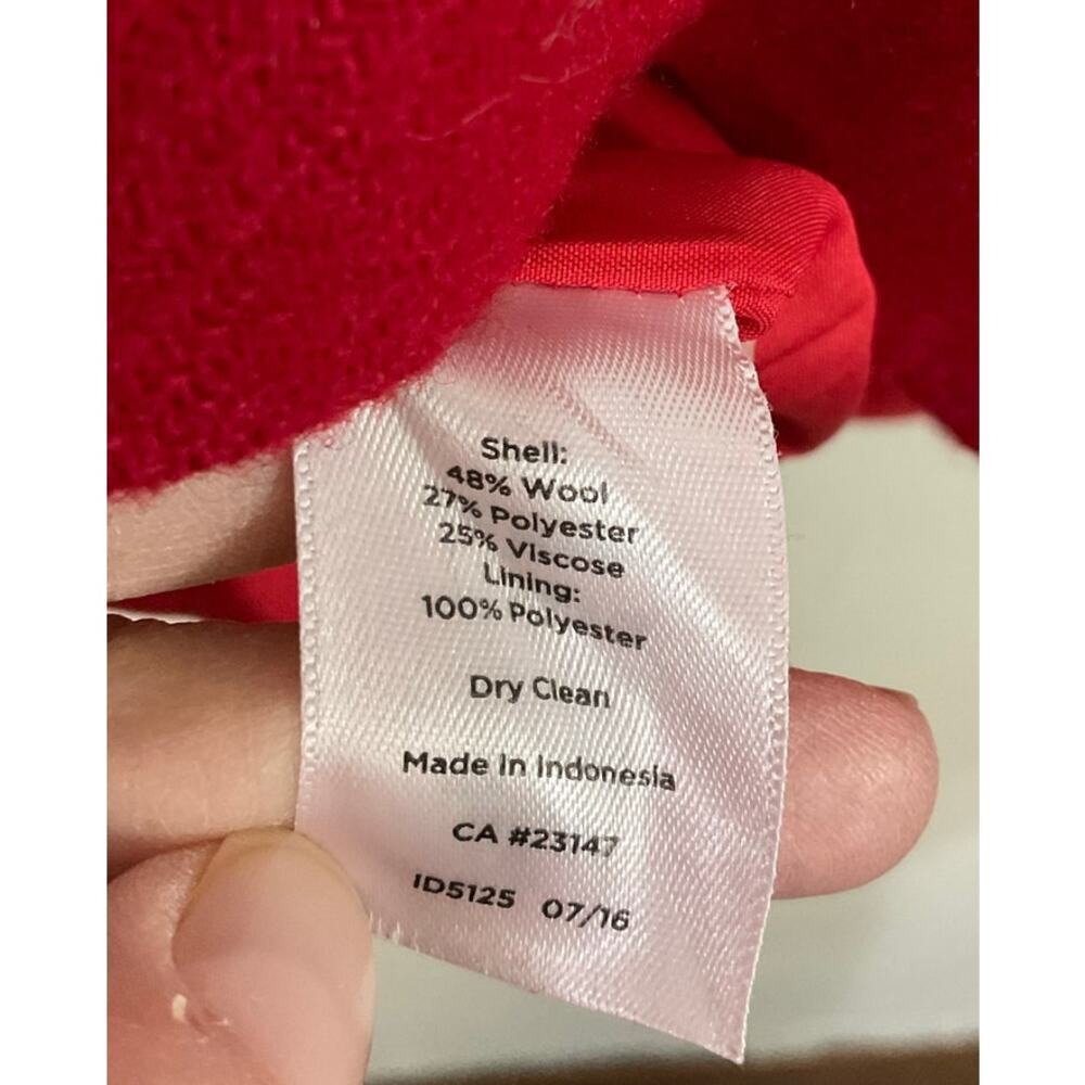 Talbots Wool Blend Knee Length Red Skirt Size 2 XS Office Siren Business - Picture 6 of 6